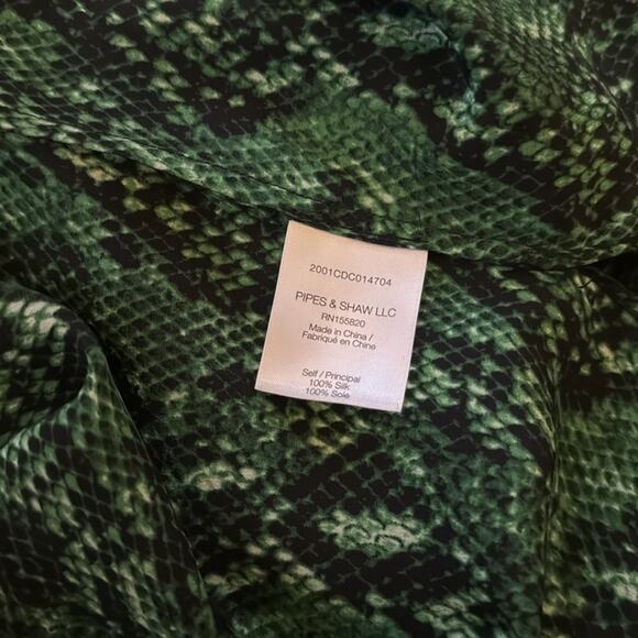 Veronica beard merci python silk Kelly green black size 4 - Picture 3 of 5